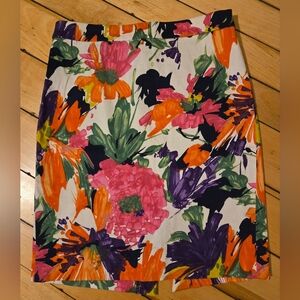 J Crew Pencil Skirt Floral, Size 6
